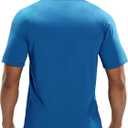 MIER Men's Dry Fit Workout T-Shirts Athletic Running Tee Short Sleeve Crew Neck Gym Tops, Polyester, Moisture Wicking (Blue, M)