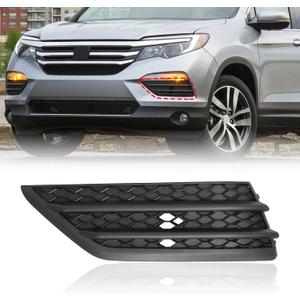 BXZ Front Bumper Insert Cover Fog Light Cover Left Hand Side Driver LH for 2016 2017 2018 Honda Pilot