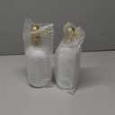 Vine Creations Glass Soap Dispenser, 2 Pack Kitchen Soap Dispenser Set with Stainless Steel Pump, 16 oz Dish Soap and Hand Soap Dispensers for Bathroom with Waterproof Labels (White) (Matte White Bottle / Gold Pump)