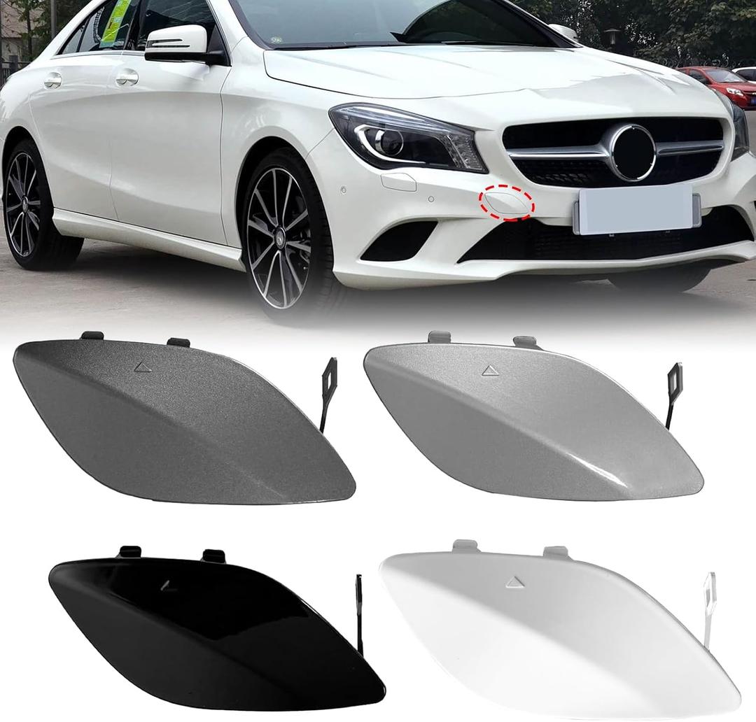 Front Bumper Tow Hook Cover for Mercedes Benz CLA Class W117 CLA200 2014 2015 2016 Right Passenger Side Towing Eye Cap A1178850622 (Gray)