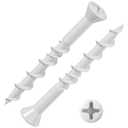 (50 pcs) Flat Head Drywall Anchors 2" White Anti Rust Coating, Bolt Anchor, Duty Hollow Wall Anchors