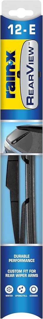 Rain-X 850027 RearView 12-E Rear Wiper Blade, 12 Inch Composite Rear Wiper Blade, Fits Snap Claw (Pack Of 1), Automotive Replacement Wiper Blades That Meet Or Exceed OEM Quality And Design Standards