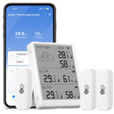 Smart Digital Thermometer Hygrometer, WiFi Indoor Temperature Humidity Sensor with App Alerts, Mini Room Temperature Meter with Data Storage and Export, Compatible with Alexa. 2PCS