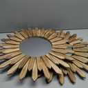 LOSOUR 2 Pack 22 Inch Boho Wall Sunburst Mirror Rustic Round Wood Decorative Mirror Boho Wall Art Decor for Entryway Bedroom Living Room