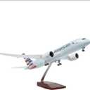 Boeing 787 1:130 Scale Jet Model with LED Light (Touch/Sound Control) for Decoration or Gift