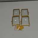 4PCS Glass Frame for Pressed Flowers, 2x3 Inch Brass Hanging Photo Frame Double Glass Frame with Chain DIY Vintage Home Decor (Vertical style, Gold)