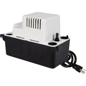 Little Giant VCMA-15UL 115 Volt, 65 GPH, 1/50 HP Automatic Condensate Removal Pump for HVAC/Refrigeration Systems/Dehumidifiers (no safety switch), 6-Foot Cord, Black/White, 554401