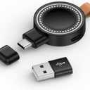 for Samsung Watch Charger for Samsung Galaxy Watch 8 7 Ultra 6 5 4 Watch8 Classic 3.5W Magnetic Portable Galaxy Smartwatch Charger USB C Smartwatch Fast Wireless Charging Travel with USB A Adapter