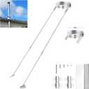 2025 Update Silver Plated High-End Ebusin 10" Extended Roof Bracket Supports Chimney Stove Pipe for DuraVent Triple Wall 6" I.D,Suitable for All Outer Diameters of 10", Stability Against Wind & Snow