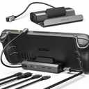 JSAUX Upgraded Docking Station 4K120Hz for Steam Deck OLED/ ROG Ally X/ Legion Go/ MSI Claw, 5-in-1 Steam Deck Dock with HDMI 2.1, 100Mbps Ethernet, USB 2.0 and 100W Charge for Steam Deck LCD-HB0602
