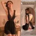 Women'S Bodystocking Lingerie Dress Babydoll Lingerie Sexy Sleepwear Lace Nightgown
