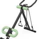4 in 1 ab machine for stomach workout, adjustable ab trainer machine with LCD Monitor, Foldable ab workout machine With Knee and Back Protection, Load Capacity 400 LBS, Unisex, Green
