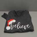 Christmas Shirts for Women Merry and Bright Christmas Shirt Christmas Tree Graphic V Neck Long Sleeve Tops (Large, Dark Grey)