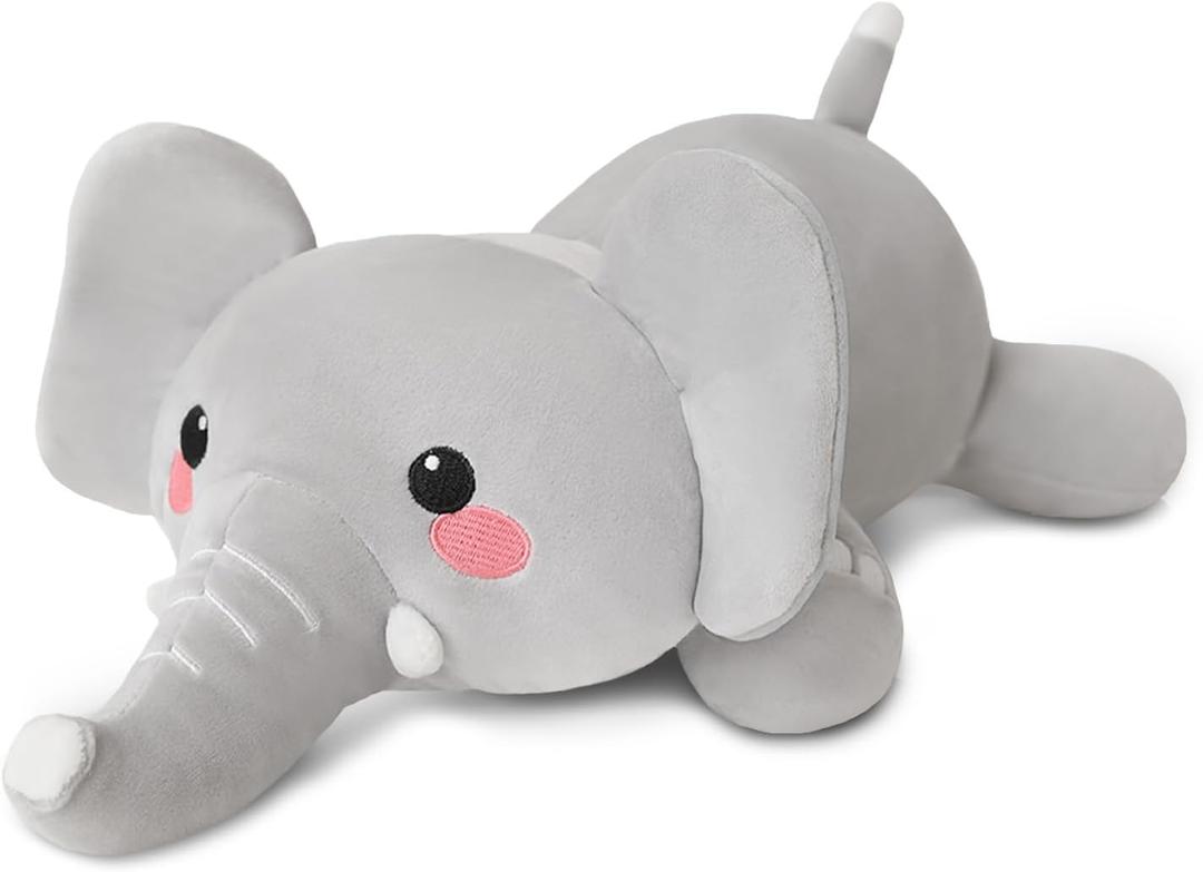 TOYSYM Weighted Stuffed Animals, Elephant Stuffed Animal with Weighted Beads, Cute Plush Toy Pillow Gifts for Adults Kids Boys Girls