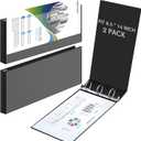 2 Pcs 8.5'' x 14'' Landscape PP 3 Ring Legal Size Binders, 2 Inch Round Ring Binder with Transparent Cover, Economy Holds Legal Paper for Artwork Blueprints Office Home Work Place(Black)