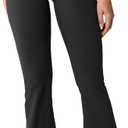 Hugcurve No Front Seam High Waisted Flare Leggings for Women Bootcut Yoga Pants Buttery Soft - 29.5''/31.5''/33.5'' (Medium, Black)