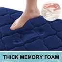 OLANLY Memory Foam Bath Mat Rug 47x24, Ultra Soft and Absorbent Bathroom Rugs, Non-Slip, Comfortable, Machine Washable Bath Carpet for Bathroom Floor, Tub, Shower and Home Decor Accessories, Navy