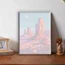 Aeontinity Monument Valley Arizona Location Framed Canvas DIY Paint by Numbers Kit Bar Cafe Cave Home Room Wall Bathroom Porch Patio Decor Gift, 16 x 12 Inch