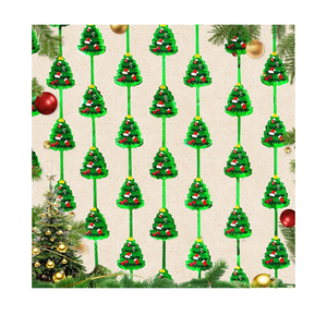 Christmas Party Backdrop Decorations 2 Pack 3.3x6.6ft Red Silver Green Photobooth Props Christmas Tree Pattern Metallic Tinsel Streamer Foil Fringe Curtains for Wall Door Ugly Sweater New Year