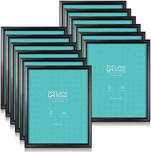 LaVie Home 8x10 Picture Frames (Black) Simple Designed Photo Frame with High Definition Glass for Wall Mount & Table Top Display, Classic Collection