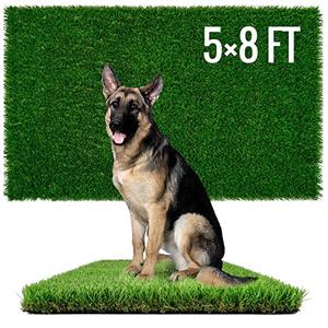 Sunturf Dog Pee Grass, Artificial Grass for Dogs, Fake Grass for Dogs Potty Training, Extra Large Dog Pads 5x8ft , Housebreaking Supplies, Indoor Outdoor Turf Grass, Washable Reusable