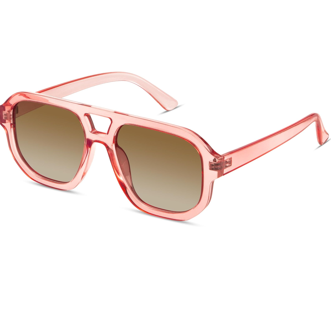 livho Trendy Polarized Square Aviator Sunglasses Women Men Square Eyewear Frame, Retro Sun Glasses for Women Men 2025 Shades