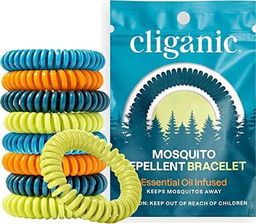Cliganic 29 Pack Mosquito Repellent Bracelets for Adults & Kids - Natural DEET-Free Bands, Individually Wrapped
