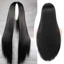 EllenaWomens/Ladies 75cm Black Color Long STRAIGHT Cosplay/Costume/Anime/Party/Bangs Full Sexy Wig (75cm Straight,Black)