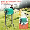 Garden Hose Reel with Handle Heavy Duty Metal Freestanding Water Hose Holder, Upgraded Retractable Hose Winder for Up 150FT 5/8" Hose, Perfect for Lawn, Yard & Outdoor Use