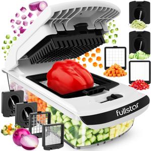 Fullstar The Original Pro Chopper - Vegetable Chopper and Spiralizer, Food Chopper with Container, Fruit Slicer, Kitchen Gadgets & Gifts, Home Essentials (4 in 1, White)