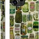 Case Compatible with iPhone 15 Pro Max,Scratch Resistant Hybrid 2-Layer Hard Shell Phone Case,Pickle Dill Collage Green