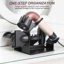 Affogato Hair Dryer Holder Stand Compatible with Dyson Supersonic r, Magnetic 4 Holes Countertop Hair Dryer Organizer, Steel Storage Rack for Attachments Diffuser/Nozzles