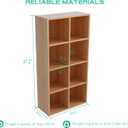 OSCHF 8-Cube Storage Shelf Bookcase - Wooden 4-Tier Floor Standing Open Bookshelf for Home and Office, Display Cabinet, Oak