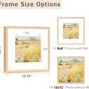 JCJMY 12x12 Solid Wood Picture Frame, Display 8x8 with Mat or 12 x 12 without Mat, Wooden 12 by 12 Photo Frame with Shatter Resistant Plexiglass for Wall Hanging, 1 Pack, Natural