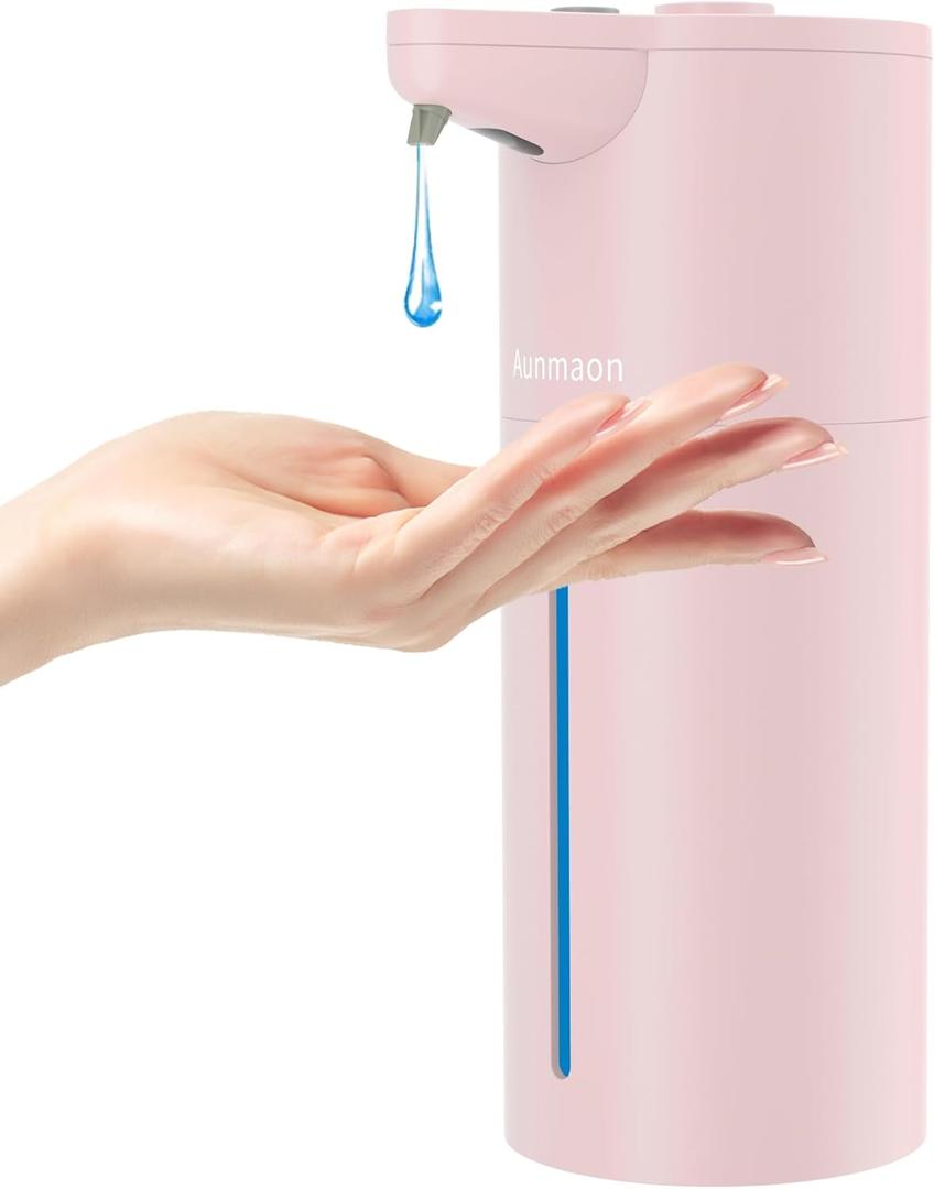 Automatic Soap Dispenser Touchless,Simple Physical Adjustment Hand Soap Dispenser,Low Battery Consumption Dish Soap Dispenser Kitchen Bathroom,Hands Free Auto Soap Dispenser (Matte Pink)