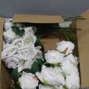Sggvecsy 50 Pcs Artificial Roses Fake Flowers Velvet Silk Roses with Stems Bulk Realistic Faux Flowers for Bridal Bouquets Wedding Centerpieces Valentines Day DIY Home Party Decor (Ivory)