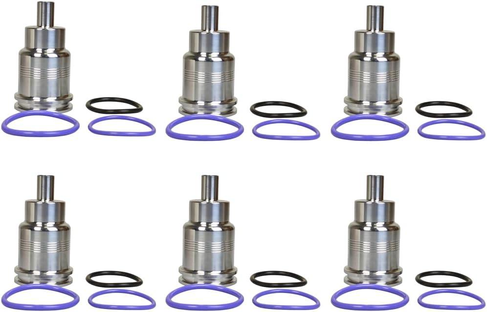 6X Fuel Injector Steel Sleeve Cup Set 21515329 21401136 for Volvo D13 D11 D16 MACK MP7 MP8 MP10 w/O Ring 276948
