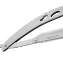 2 x Professional Silver Barber Straight Edge Razor for Men - Premium Single Blade Cutthroat Razor - 10 Replaceable Stainless Steel Blades - Anti Slip Razor Kit - Beard and Face Grooming (Silver)