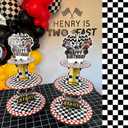 2 x 2 Pack Race Cars Cupcake Stands Birthday Party Supplies, 3-Tier Two Fast Racing Car Cardboard Cupcake Holder Dessert Display, Cars Wheels Birthday Decorations