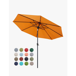Tempera Patio Market Outdoor Table Umbrella with Push Button Tilt and Crank,Large Sun Umbrella with Sturdy Pole&Fade resistant canopy,Easy to set