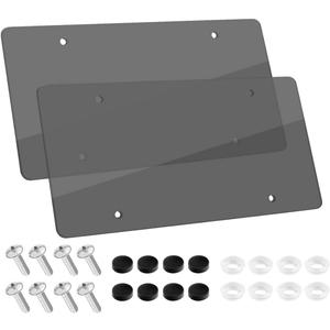 2 Transparency Flat License Plate Frame,License Plate ProtectorABS Car Front/Rear License Plate Frame with Screws Caps, Fit Any Standard US PlatesTransparency Flat License Plate Frame