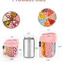 Large Pill Organizer,Supplement Organizer for 7 Different Vitamins,Pill Dispenser with Anti-Mixing Design,Easy to Retrieve Meds,Includes 20 Pcs Labels,Travel Pill Organizer(Pink)
