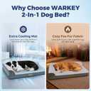 Cooling Dog Bed for Large Dogs, Orthopedic Dog Bed with Cooling Gel Mat, Removable Washable Cover, Waterproof Lining, Non-Slip Bottom, Summer Pet Bed for Sleeping, Size:40"*32"*8"