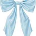 43 x 24 Inches Large Bow Themed Party Decorations Giant Blue Bow Decor Satin Ribbon, Contains Felt Big Blue Bow Wall Decor Girl Coquette Birthday Wedding Decorations