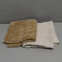 Mecatny Corduroy Decorative Throw Pillow Covers 18x18 Set of 2 for Sofa Living Room, Soft Neutral Boho Couch Pillow Covers for Home Decor, Khaki, White