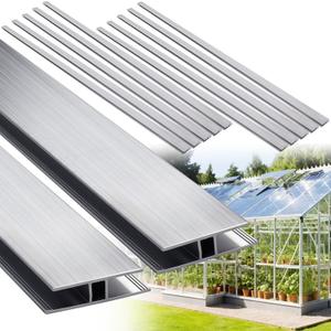 Duraaamo 10 Pcs 4 ft Aluminum H Connector Greenhouse Panels Fits 6 mm Polycarbonate Greenhouse Connector Silver H Channel Roofing Accessories Join 2 Pieces of Panels Together Prevent Dust, Rain
