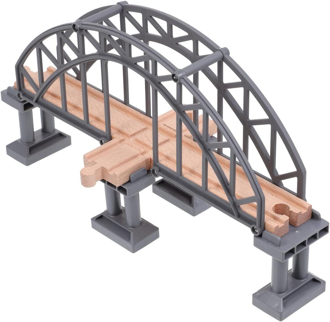 Train Bridge Model, Wooden Train Track Accessories Cross Railway Toys Train Scene Layout Props Toy for Kids Toddlers Train Bridge Model, Wooden Train Track Accessories Cross Railway Toys Train Scene Layout Props Toy for Kids Toddlers