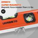 URASISTO 3-Piece Spirit Level Set, 12", 20", 40" Level Set with Magnetic Torpedo Level, 45/90/180Bubbles Measuring, Aluminium Alloy Levels with Carrying Bag