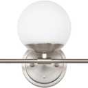 Bathroom Vanity Light Fixtures, 3 Light Globe Wall Sconce Lighting Over Mirror, Modern Vanity Lights for Bathroom, Mirror Cabinets Hallway Stairs, Standard E26 Base, Brushed Nickel