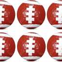 6 Pack Football Golf Balls, Novelty Funny Golf Balls for Men, Women, Golfers Lovers, Cool Football Design Birthday Gifts for Father, Golfing Accessories for Playing, Practicing, Bright Red